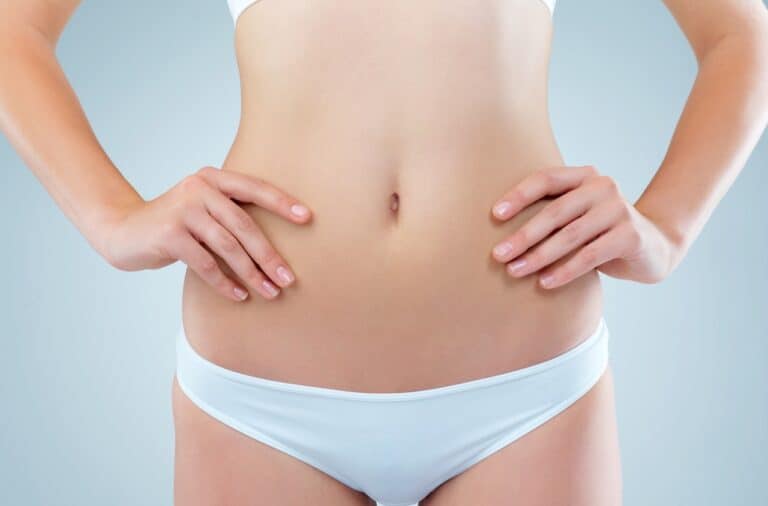 slim woman in white underwear